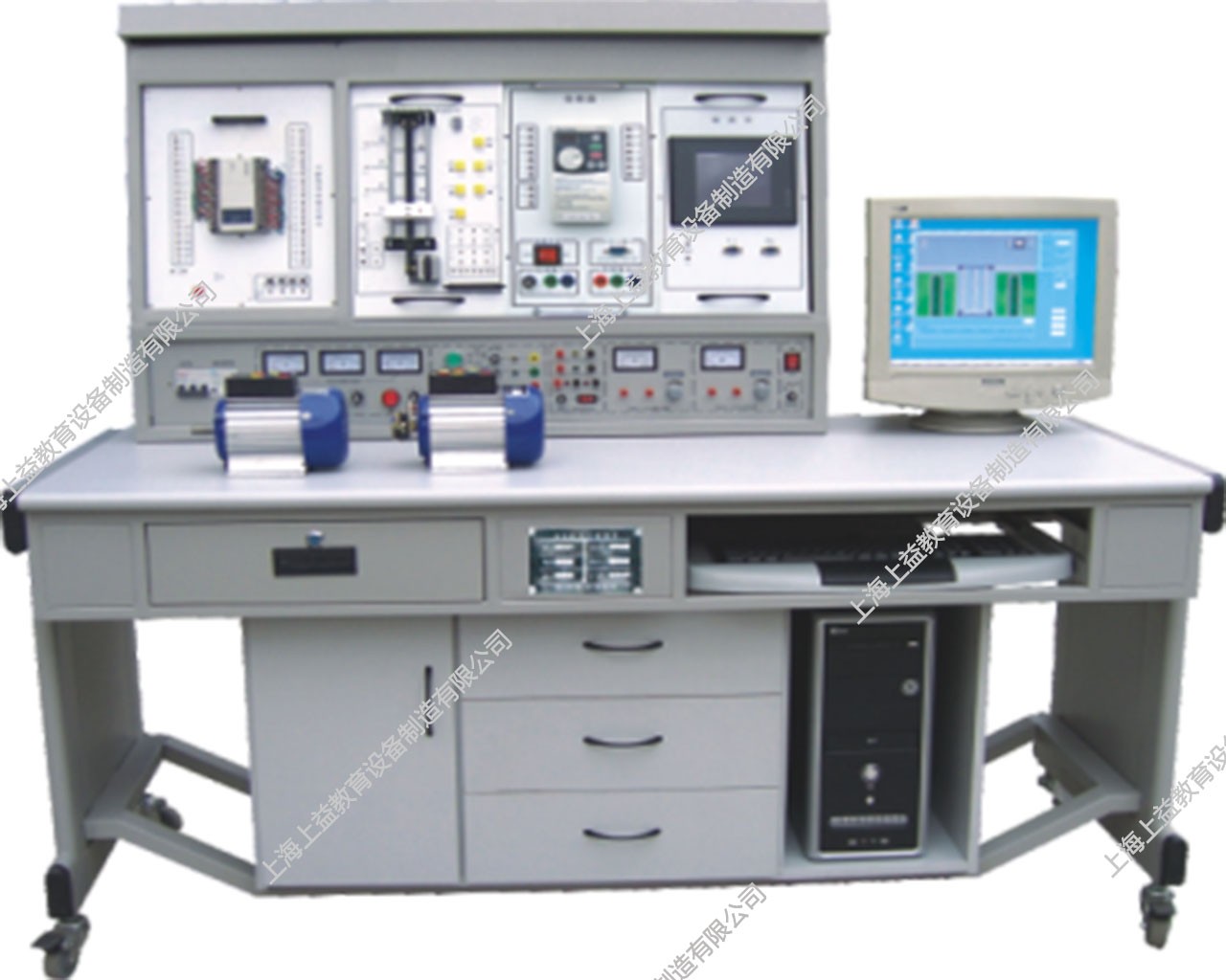 SYPLC-04C 网络型PLC可编程控制器、变频调速、电气控制及微机接口与微机应用综合实验装置（PLC、变频器、触摸屏、电气控制、微机接口）